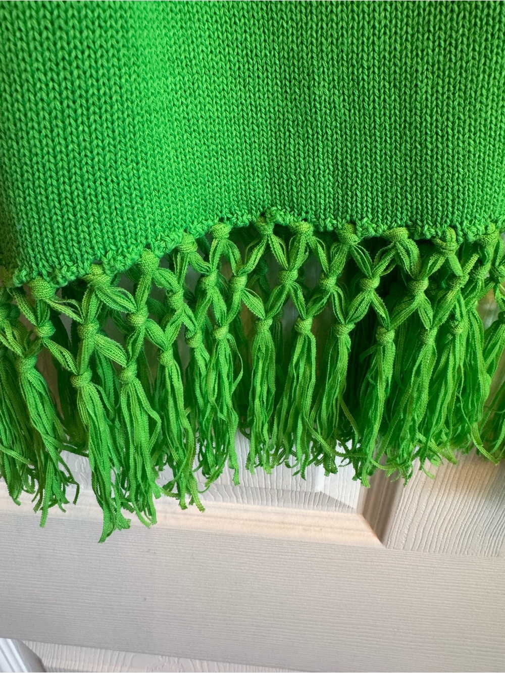 Lilly Pulitzer-Bright Green /Turquoise Knitted Fringe Cardigan - Picture 4 of 4